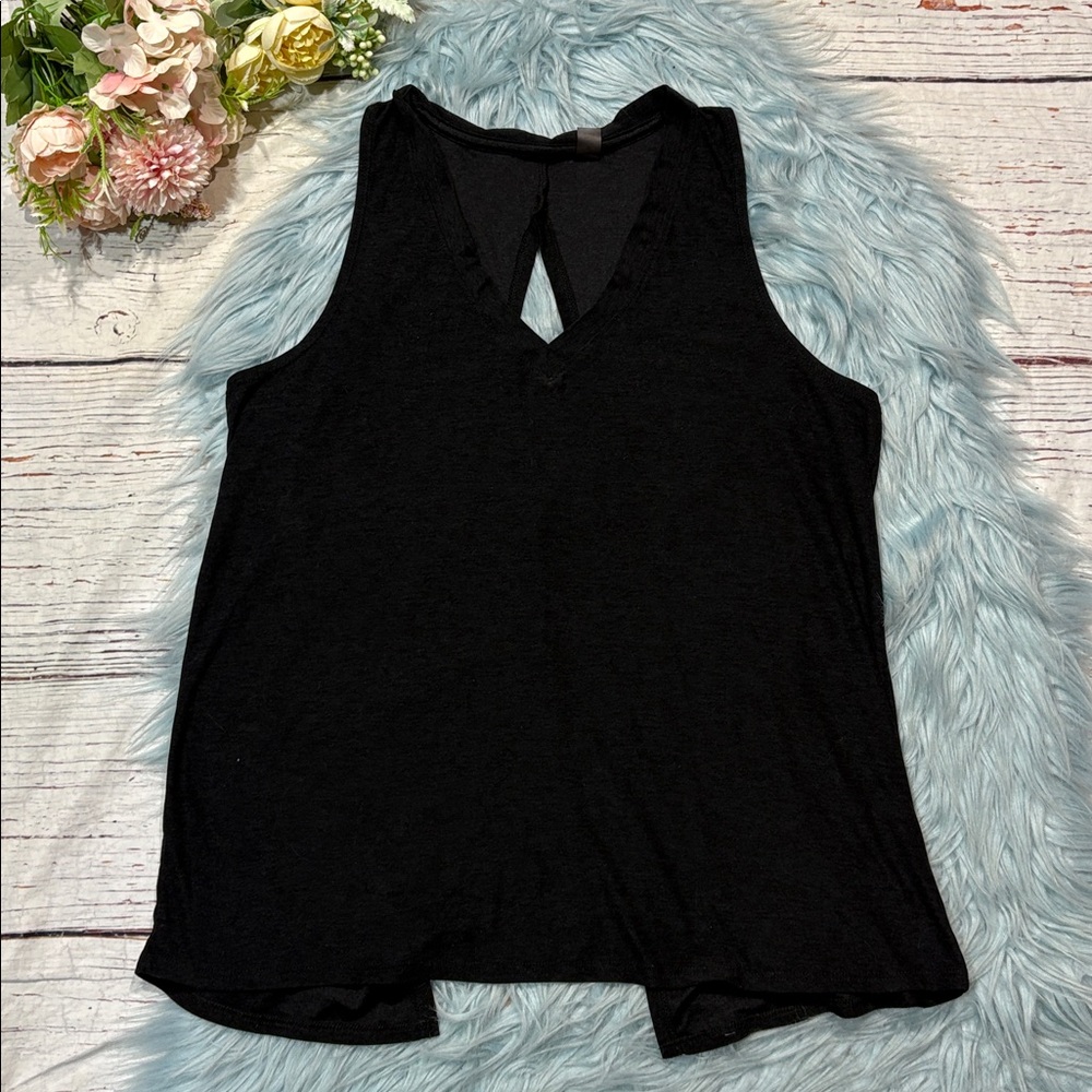 Beyond Yoga Open Back Darkest Night Spacedye V-neck Tank Top